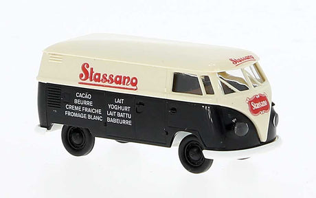 1960-1963 Volkswagen T1b Kasten Cargo Van - Assembled -- Stassano (black, white, red, German Lettering)