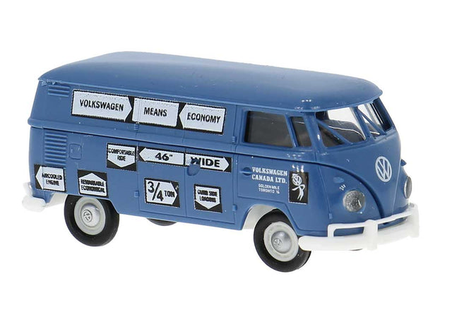 1960-1963 Volkswagen T1b Kasten Cargo Van - Assembled -- VW-Kanada (blue, white, German Lettering)