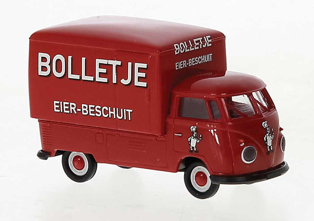 1960-1963 Volkswagen Pritsche T1b Crew-Cab Pickup w/Large Cover - Assembled -- Bolletje (red, white, German Lettering)