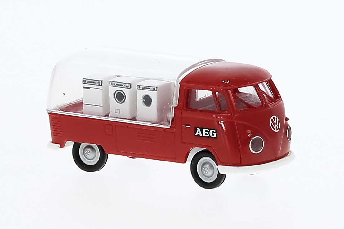 1960-1963 Volkswagen Pritsche T1b Flatbed w/Clear Cap - Assembled -- AEG (red, white, Washing Machine Display)