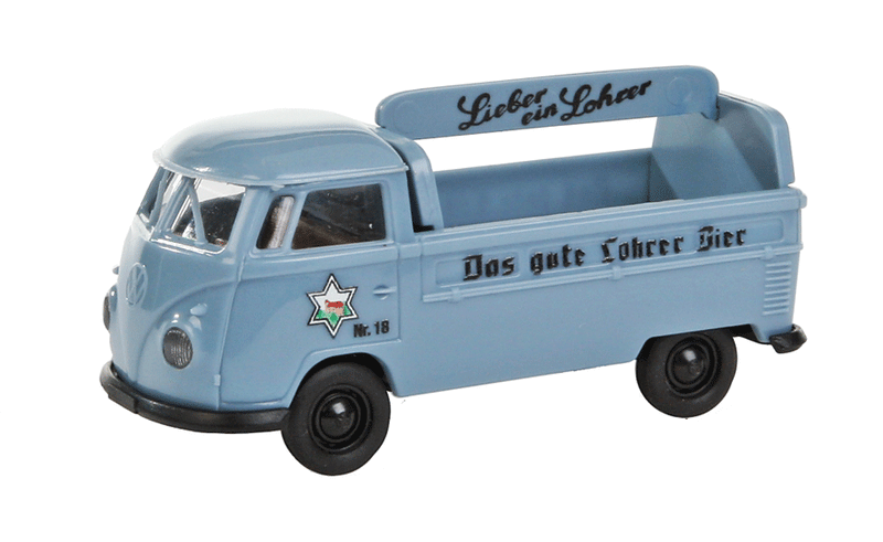 1960-1963 Volkswagen Pritsche T1b Standard-Cab Pickup Truck - Assembled -- Lohrer Bier (blue, blalck, German Lettering)