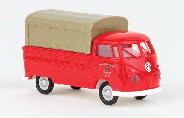 1960-1963 Volkswagen Pritsche T1b Standard-Cab Pickup Truck - Assembled -- Solingen, Germany, Fire Department (red, white, German Lettering)