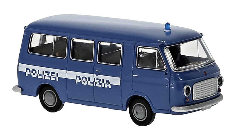 1967-1983 Fiat 238 Passenger Van - Assembled -- Police (blue, white, Italian Lettering)
