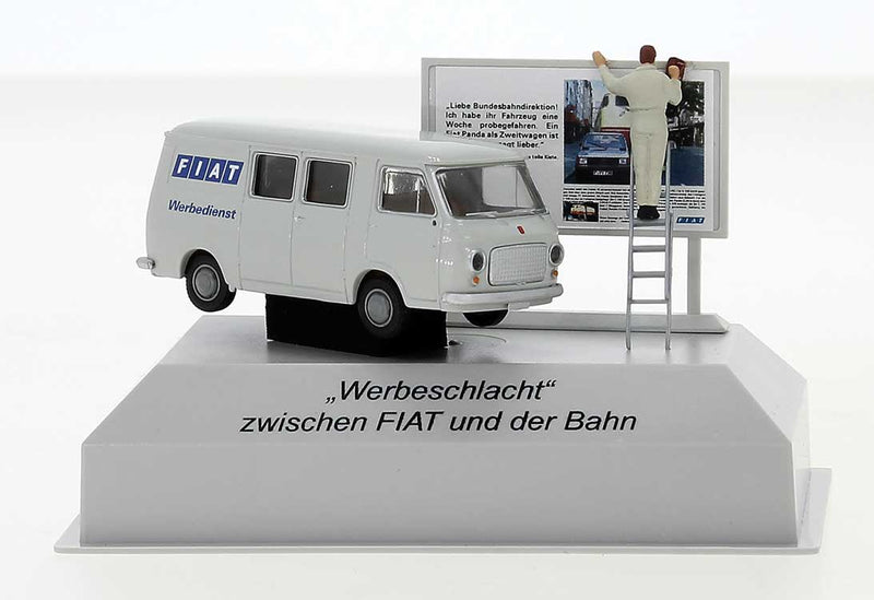 1967-1983 Fiat 238 Half-Passenger Van - Assembled -- Fiat (gray, blue, Special Billboard Package)