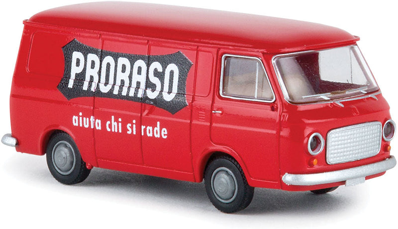 1967-1983 Fiat 238 Cargo Van - Assembled -- Proraso (red, black, white, Italian Lettering)