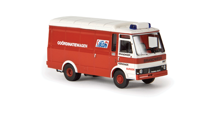 1980s Mercedes-Benz L 406 D Delivery Van - Assembled -- Bullenherz (red, white, German Lettering)