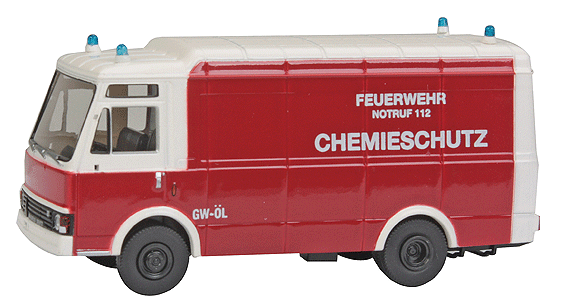 Emergency Magirus-Deutz 90 D 6 Delivery Van - Assembled -- Fire Department (red, Chemieschutz, German Lettering)