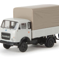 1962-1972 Fiat OM Lupetto Low-Side Delivery Truck w/Canvas Cover - Assembled -- Light Gray, Black