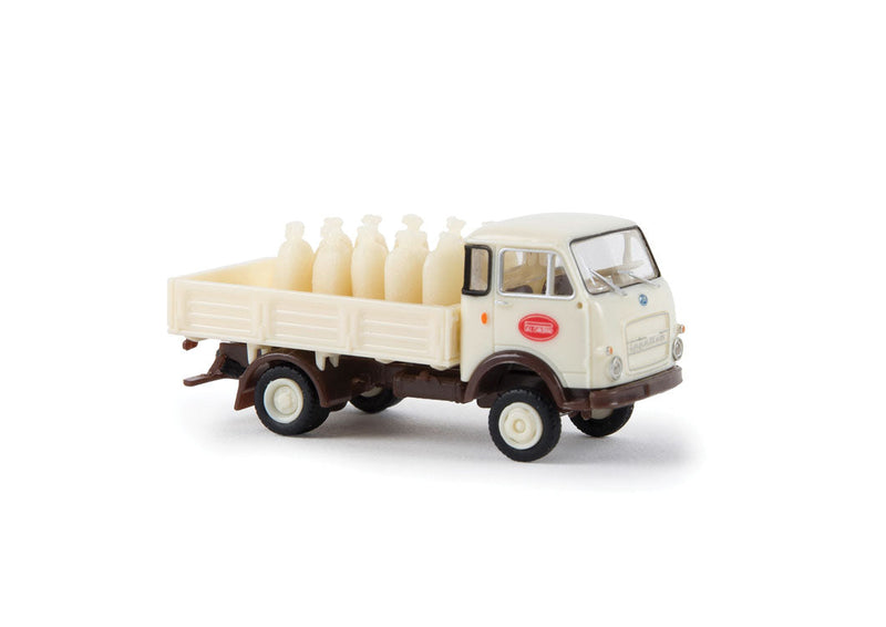 1962-1972 Fiat OM Lupetto Low-Side Delivery Truck - Assembled -- Palombini (white, red, Italian Lettering)