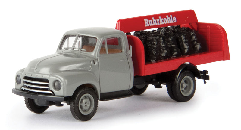 1953-1960 Opel-Blitz Pickup Truck - Assembled - Assembled -- Ruhrkohle (gray, red, white, German Lettering)
