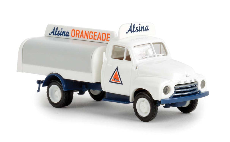 1953-1960 Opel-Blitz Low-Sided Delivery Truck - Assembled -- Alsina (white, blue, red, German Lettering)