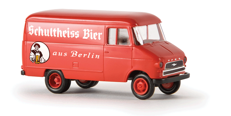 1953-1960 Opel-Blitz Kasten A Delivery Van - Assembled -- Schultheiss Bier (red, German Lettering)