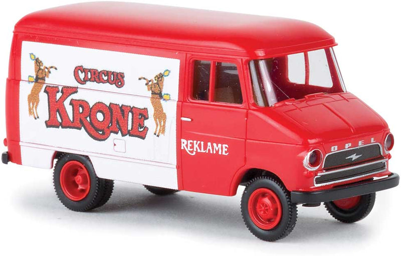 1953-1960 Opel-Blitz Kasten A Delivery Van - Assembled -- Circus Krone Reklame (whte, red, German Lettering)