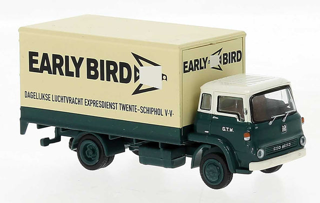 1960 Bedford TK Box-Body Truck - Assembled -- Geldersche TW (Early Bird; yellow, green, white; German Lettering)