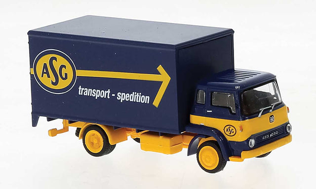 1960 Bedford TK Box-Body Truck - Assembled -- ASG (blue, yellow; German Lettering)
