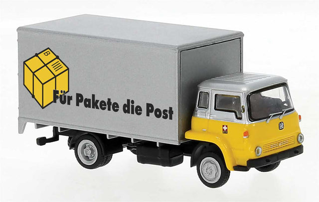 1960 Bedford TK Box-Body Truck - Assembled -- PTT (yellow, gray, black, German Lettering)