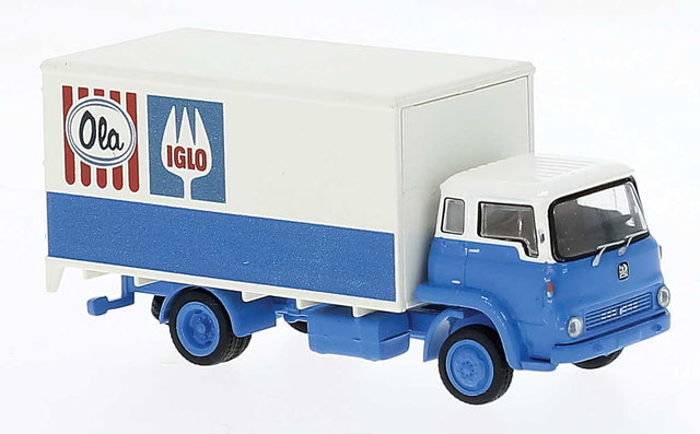 1960 Bedford TK Box-Body Truck - Assembled -- Iglo/Ola (blue, white)