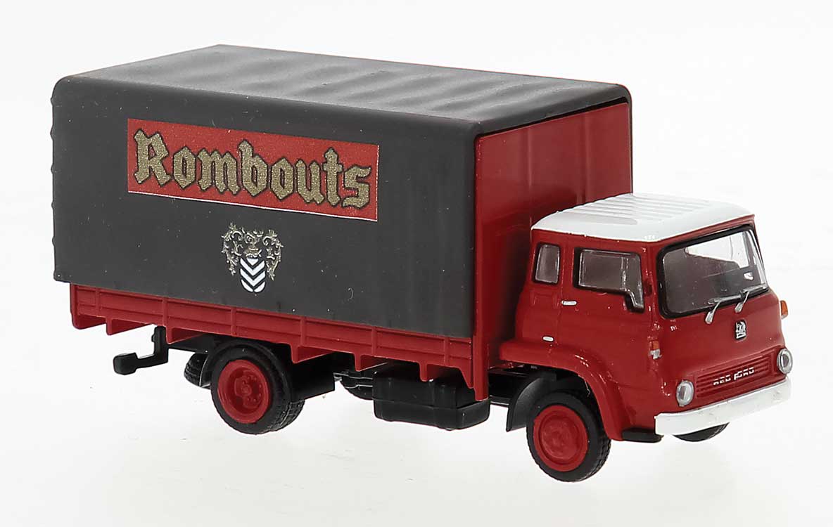 1971 Bedford TK Low-Side Truck - Assembled -- Rombouts (red, gray, white, French Lettering)