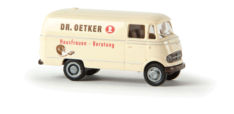 1956-1968 Mercedes-Benz L 319 Kasten  Cargo Van - Assembled -- Dr. Oetker (cream, black, red, German Lettering)