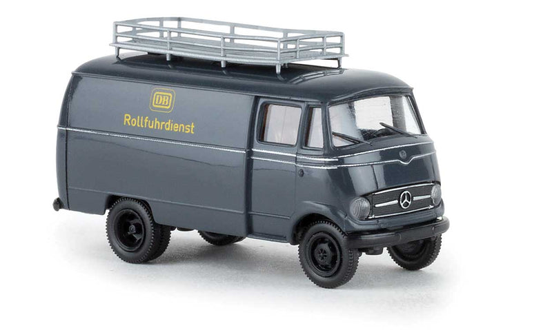 1956-1968 Mercedes-Benz L 319 Kasten Cargo Van - Assembled -- German Federal Railroad DB (Rollfuhrdienst, gray, yellow, German Lettering)