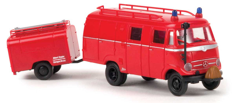 1956-1968 Mercedes-Benz LF 319 LF 8 Van & Trailer - Assembled -- TSA (red, white, black, German Lettering)