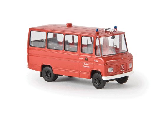 1960s-1970s Mercedes-Benz O 309 Bus - Assembled -- Berlin, Germany, Fire Department (red, white, German Lettering)