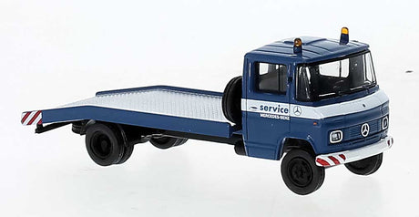 1969 Mercedes-Benz L608D Flatbed Tow Truck - Assembled -- MB Service (blue, white, German Lettering)