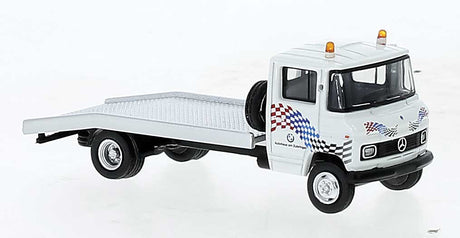 1969 Mercedes-Benz L608D Flatbed Tow Truck - Assembled -- BMW Service (white, blue, red, German Lettering)