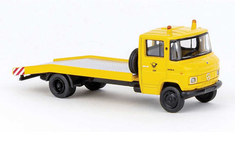 1969 Mercedes-Benz L508 Flatbed Tow Truck - Assembled -- German Post (yellow, black, German Lettering, Classic Logo)