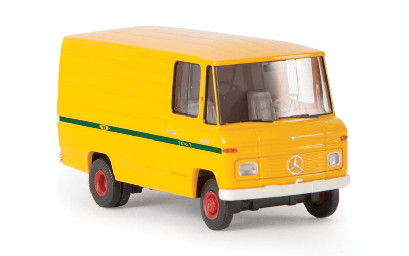 1980s Mercedes-Benz L 406 D Delivery Van - Assembled -- Belgian Railways SNCB (yellow, green)
