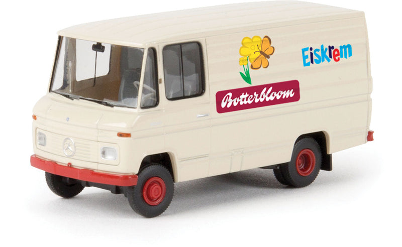 1980s Mercedes-Benz L 406 D Cargo Van - Assembled -- Botterbloom (ivory, red, blue, yellow, German Lettering)