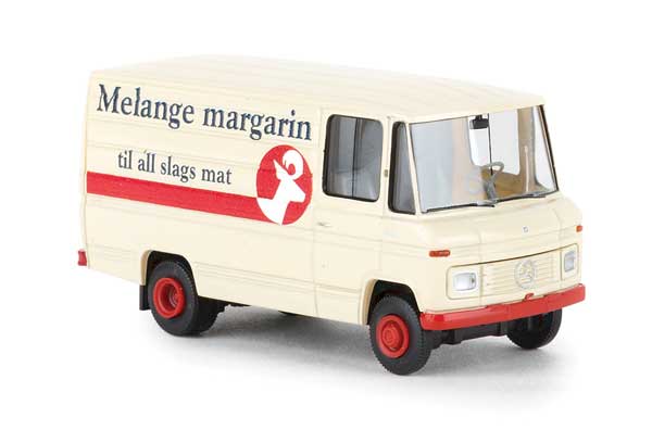 1980s Mercedes-Benz L 406 D Cargo Van - Assembled -- Melange Margarin (ivory, red, German Lettering)
