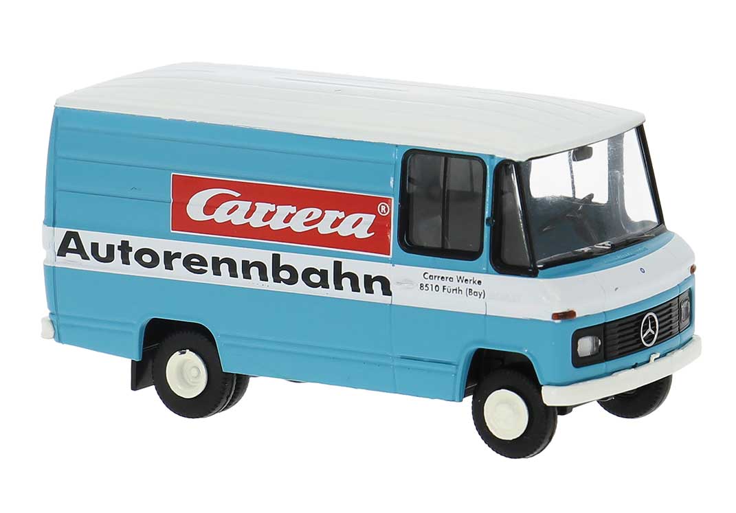 1980s Mercedes-Benz L 406 D Cargo Van - Assembled -- Carrera (blue, white, red, German Lettering)