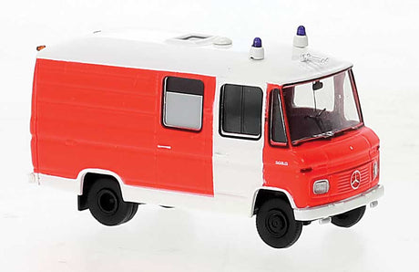 1968-1986 Mercedes-Benz L 508 RTW Ambulance - Assembled -- Red, White Door & Roof