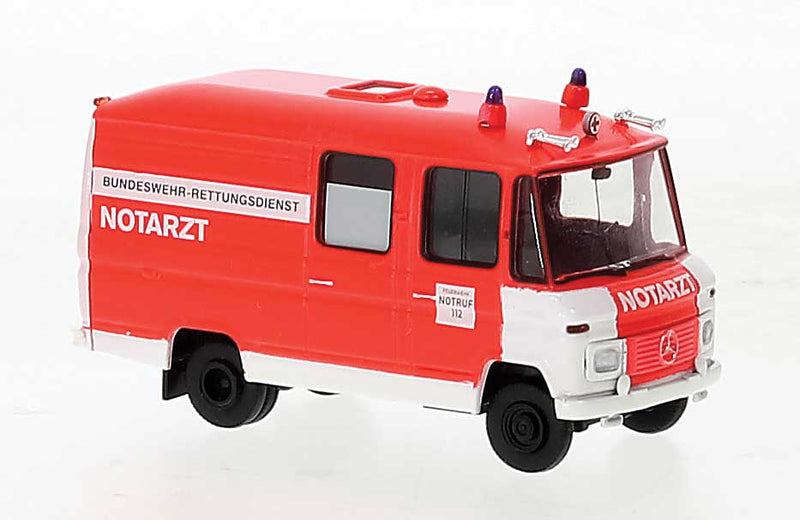 1968-1986 Mercedes-Benz L 508 RTW Ambulance - Assembled -- RTW Bundeswehr Notarzt (red, white, German Lettering)