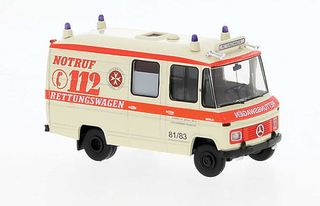 1968-1986 Mercedes-Benz L 508 RTW Ambulance - Assembled -- Johanniter Frankfurt, Germany, Fire Department (beige, orange, German Letter