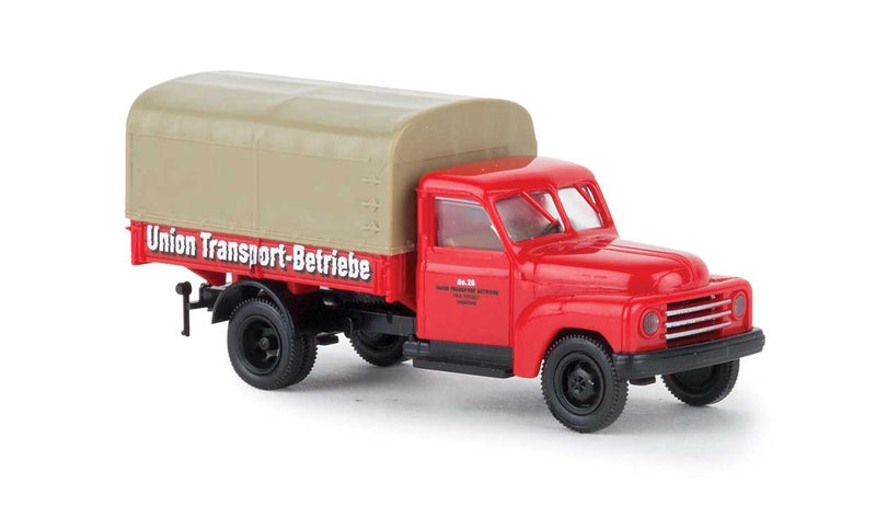 1950-1960 Hanomag L28 Low-Side Delivery Truck - Assembled -- Union Transport Betriebe Hannover (red, white, German Lettering)