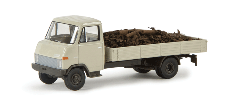 1967-1974 Hanomag-Henschel F 55 Low-Side  Truck w/Scrap Load - Assembled -- Gray