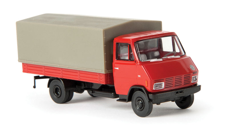 Steyr 590 Low-Side Truck - Assembled -- Flat Red