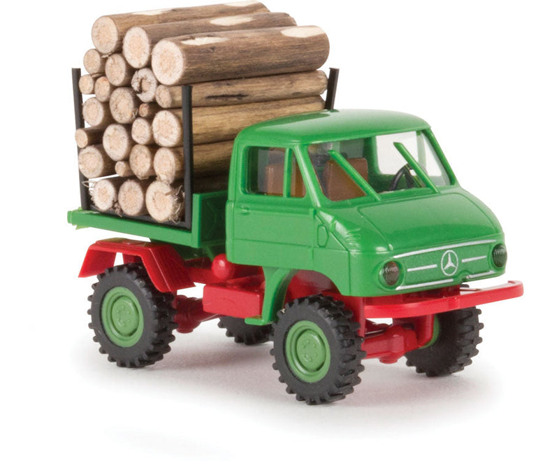 Unimog 411 Heavy-Duty Log Truck - Assembled -- Green, Red