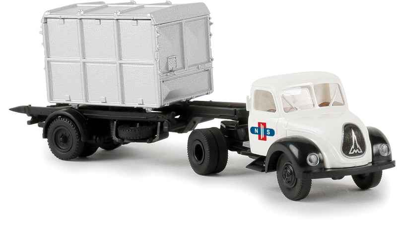 1950s Magirus Mercur TLF 16 w/LCL Trailer & Load  - Assembled -- Netherlands Railways NS