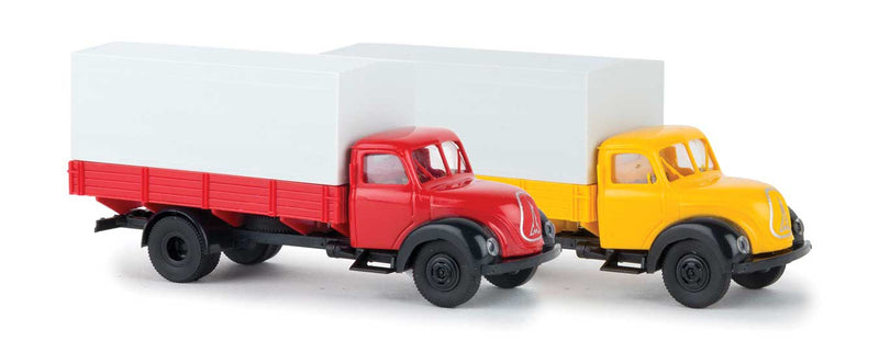 1950s Magirus Mercur Low-Side Truck with Tarp - Assembled -- Various Colors