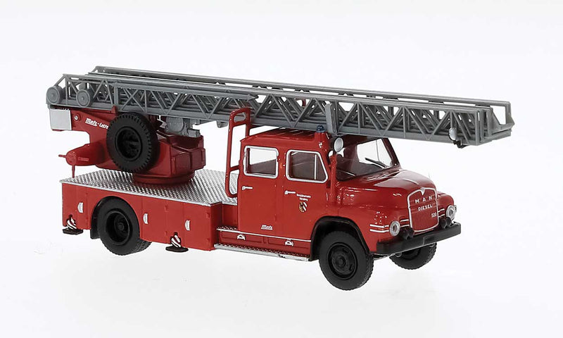 1967 MAN 520H DLK 30 Fire Ladder - Assembled -- Nuremberg, Germany Fire (white, red, German Lettering)