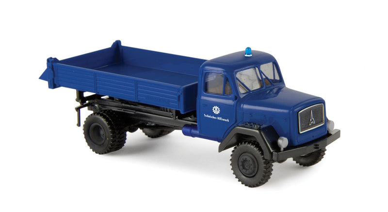 1950s Magirus-Deutz Dump Truck - Assembled -- THW (blue, black, white; German Lettering)