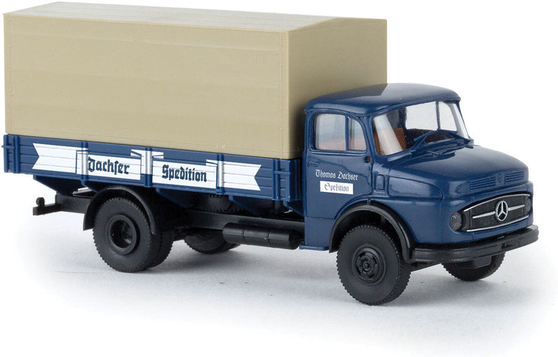 1950s Mercedes-Benz L 322 Low-Sided Delivery Truck - Assembled -- Dachser Spedition (blue, white, German Lettering)