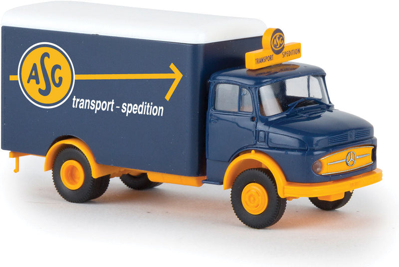 1950s Mercedes-Benz L 322 Low-Sided Delivery Truck - Assembled -- ASG (blue, yellow, German Lettering)