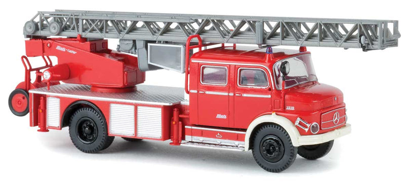 1950s Mercedes-Benz  L1519 DLK30 Fire Ladder Truck - Assembled -- Red, White