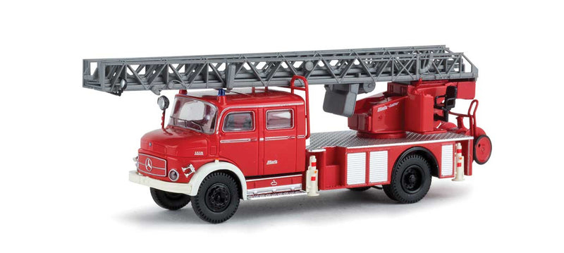1950s Mercedes-Benz  L1519 DLK30 Fire Ladder Truck - Assembled -- Fire Department (red, white, silver, German Lettering)