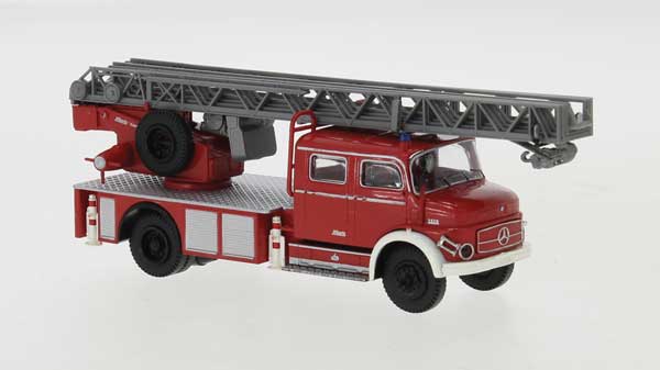 1972 Mercedes-Benz L1519 DLK30 Fire Ladder Truck - Assembled -- Fire Department (red, black)