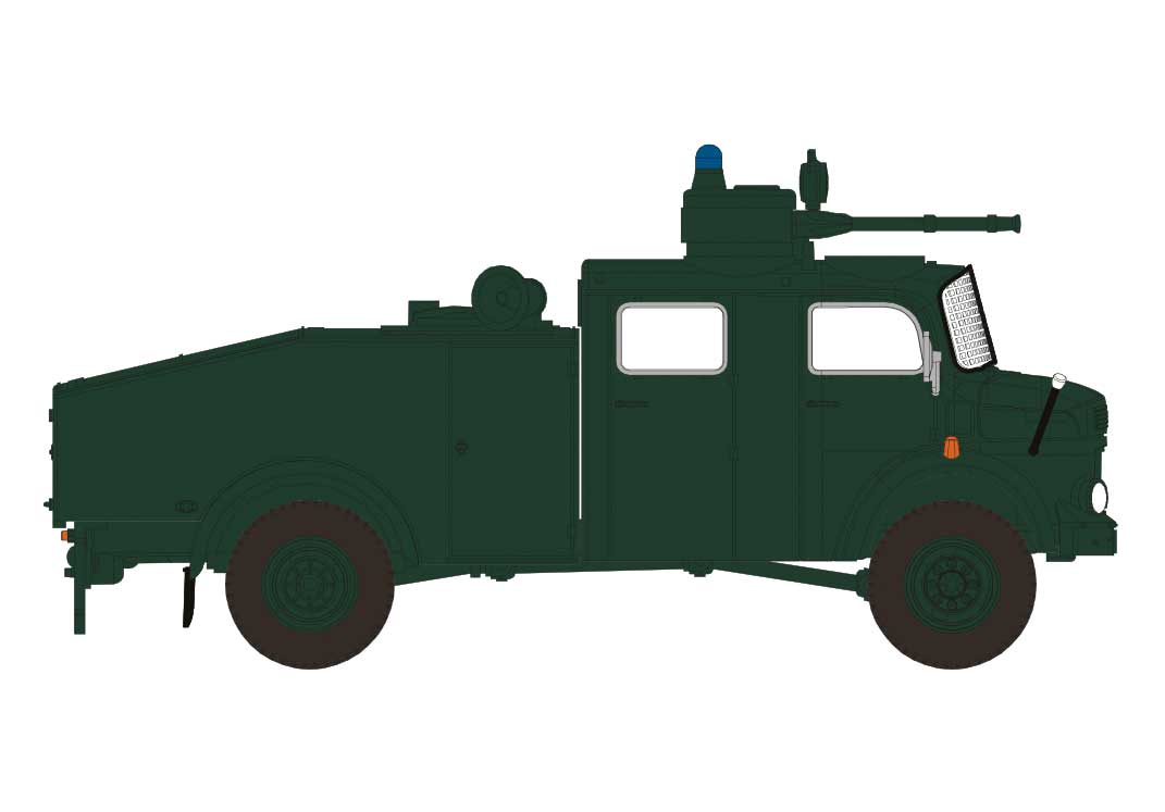 Mercedes-Benz LA 1113 Wasserwerfer 4000L (Water Cannon) - Assembled -- Bundesgrenzschutzes (green)